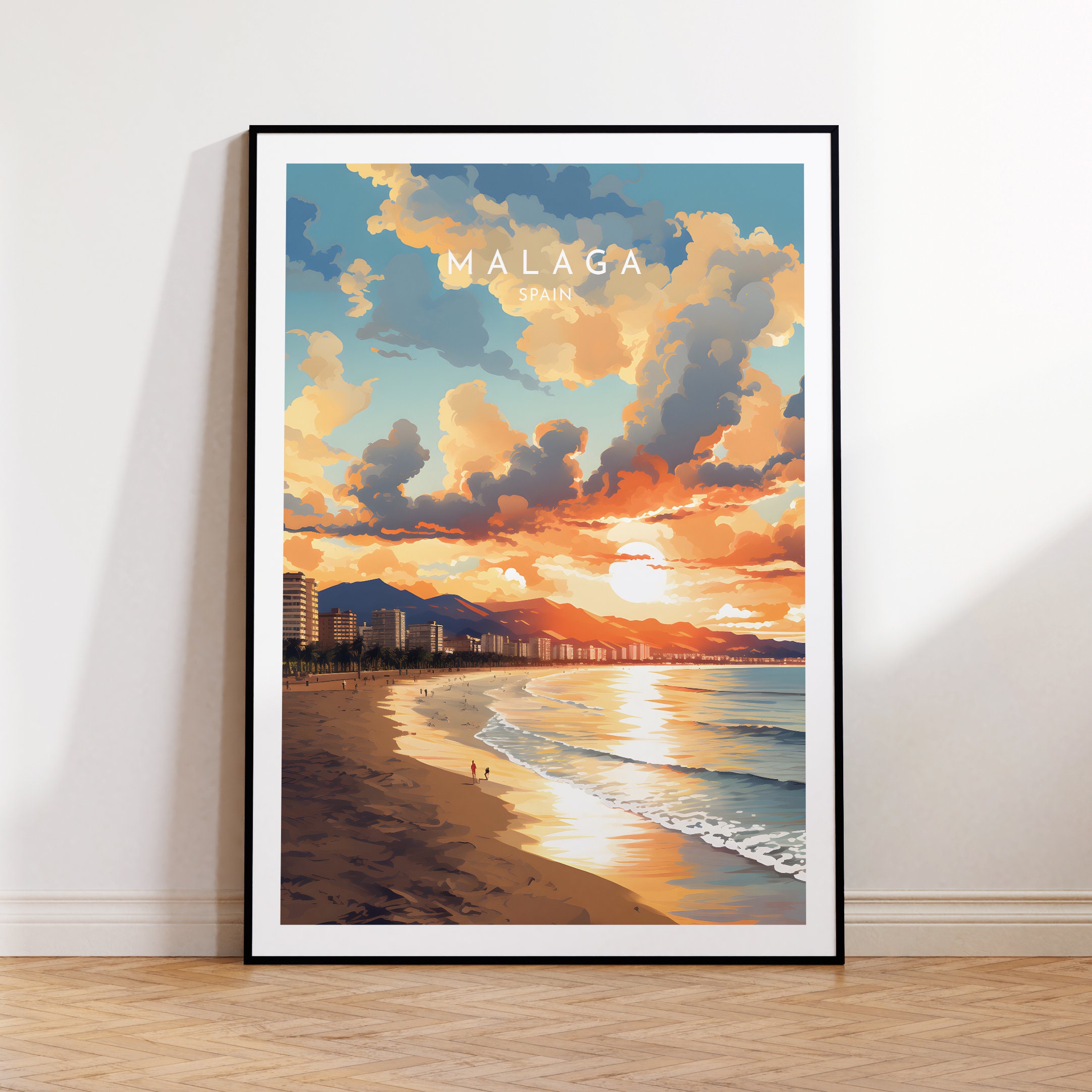 Malaga Travel Print - Spain, Malaga Poster, Home Decor, Gift Print or Canvas