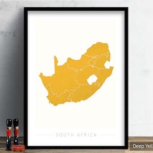 South Africa Map - Country Map of South Africa - Art Print Watercolor Illustration Wall Art Home Decor Gift - COLOUR PRINTS