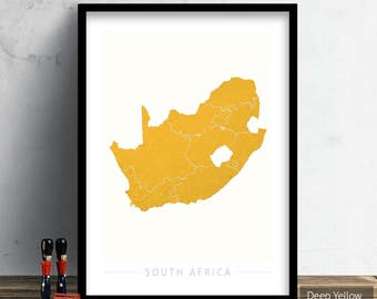 South Africa Map - Country Map of South Africa - Art Print Watercolor Illustration Wall Art Home Decor Gift - COLOUR PRINTS