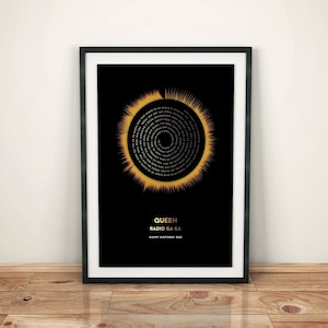 Custom DUAL SOUND WAVE Art Print | Personalised Sound Wave & Lyrics | Wedding Gift, Song Lyrics, Gift for Him, Her | Black Series