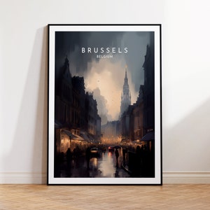 Brussels Travel Print - Belgium, Brussels Poster, Home Decor, Gift Print or Canvas