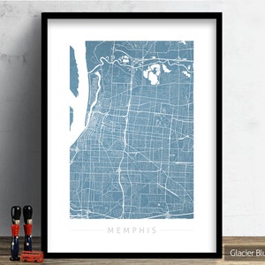 Memphis Map - City Street Map of Memphis Tennessee - Art Print Watercolor Illustration Wall Art Home Decor Gift - Colour Series PRINT