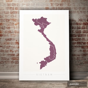 Carte du Vietnam - Carte du Vietnam - Impression d'art Illustration aquarelle Art mural Décoration d'intérieur Cadeau - IMPRESSIONS COULEUR