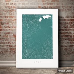 Bali Map - City Street Map of Bali, Indonesia - Art Print Watercolor Illustration Wall Art Home Decor Gift - Colour Series PRINT