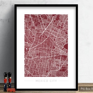 Mexico City Map - City Street Map of Mexico City, Mexico - Art Print Watercolor Illustration Wall Art Home Decor Gift - Colour Series PRINT