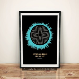 Custom COLOURED SOUND WAVE Art Print | Personalised Sound Wave & Lyrics | Wedding Gift, Song Lyrics, Gift for Him, Her | Black Series