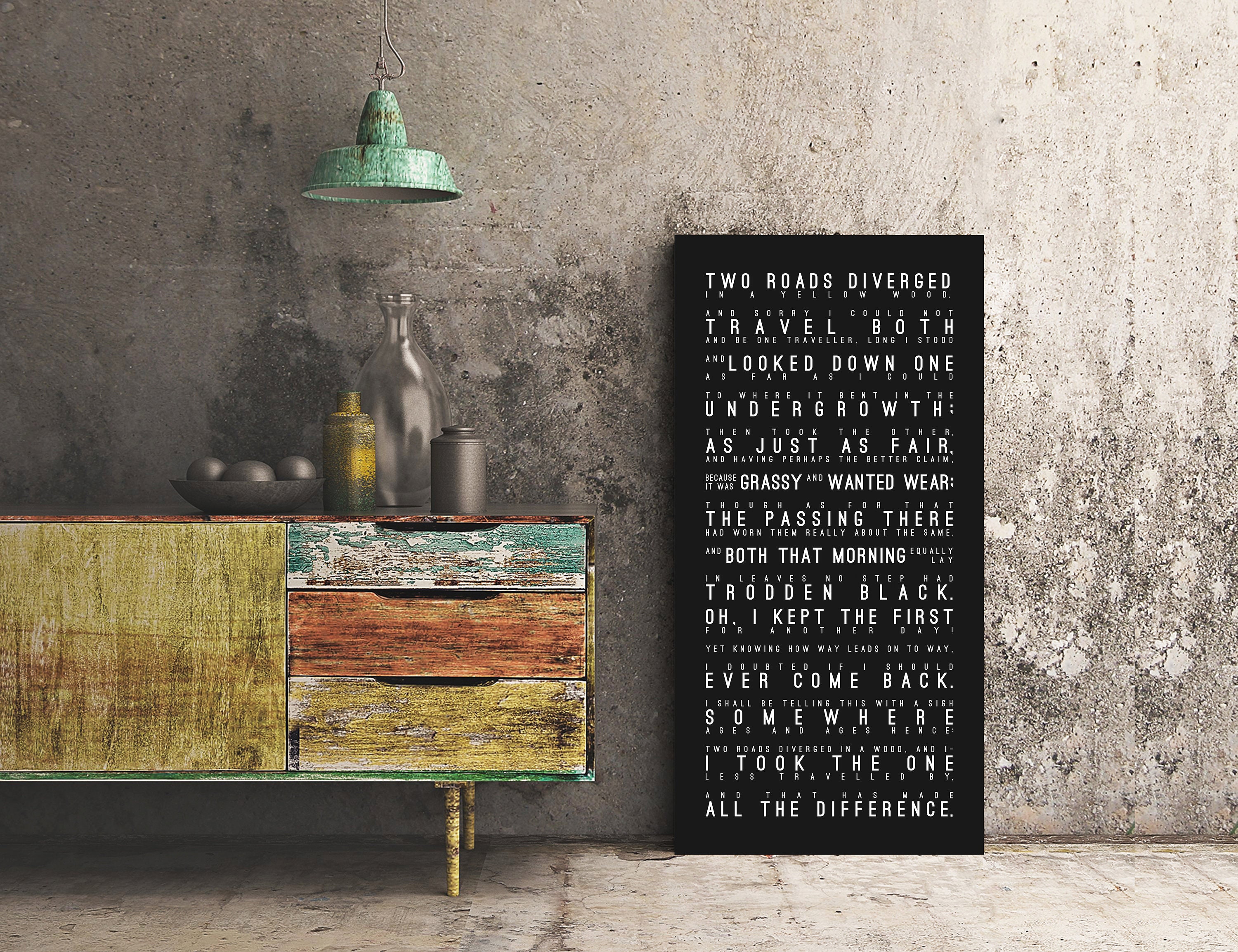 ROAD NOT TAKEN Robert Frost Poem Print Road Not Taken | Etsy