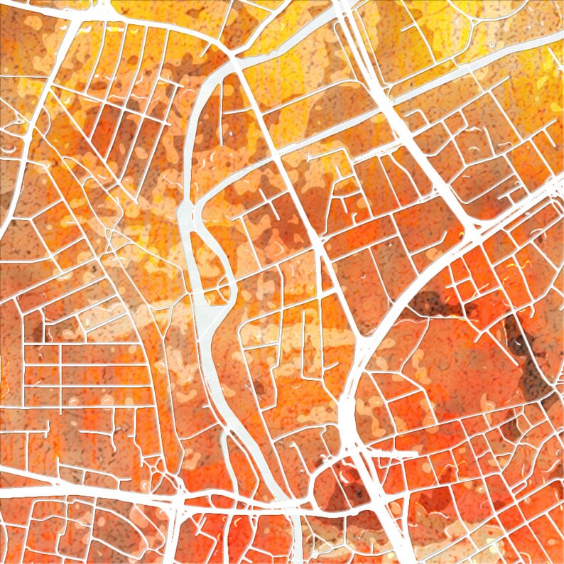 Leicester Map City Street Map of Leicester England Art | Etsy