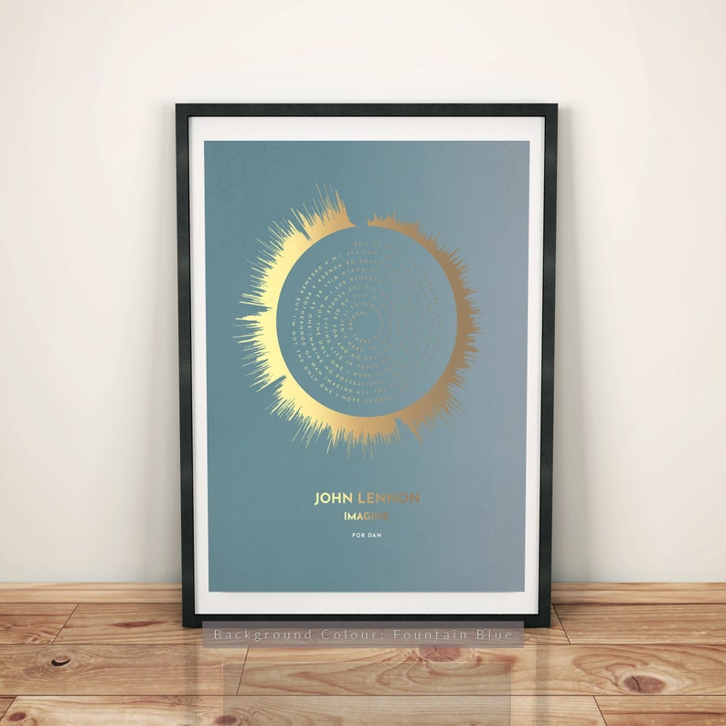 Custom FADED SOUND WAVE Art Print  Personalised Sound Wave & image 0