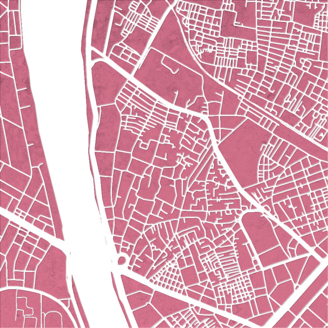 Cairo Map City Street Map of Cairo Egypt Art Print Etsy UK