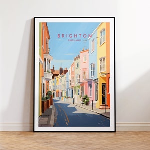 Brighton Travel Print - England, Brighton Poster, Home Decor, Gift Print or Canvas