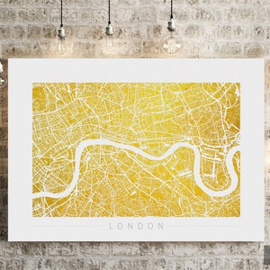 London Map - Stadtplan von London England - Kunstdruck Aquarell Illustration Wand Kunst Wohnkultur Geschenk - Color Series PRINT