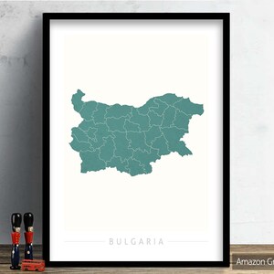 Bulgaria Map - Country Map of Bulgaria - Art Print Watercolor Illustration Wall Art Home Decor Gift - COLOUR PRINTS