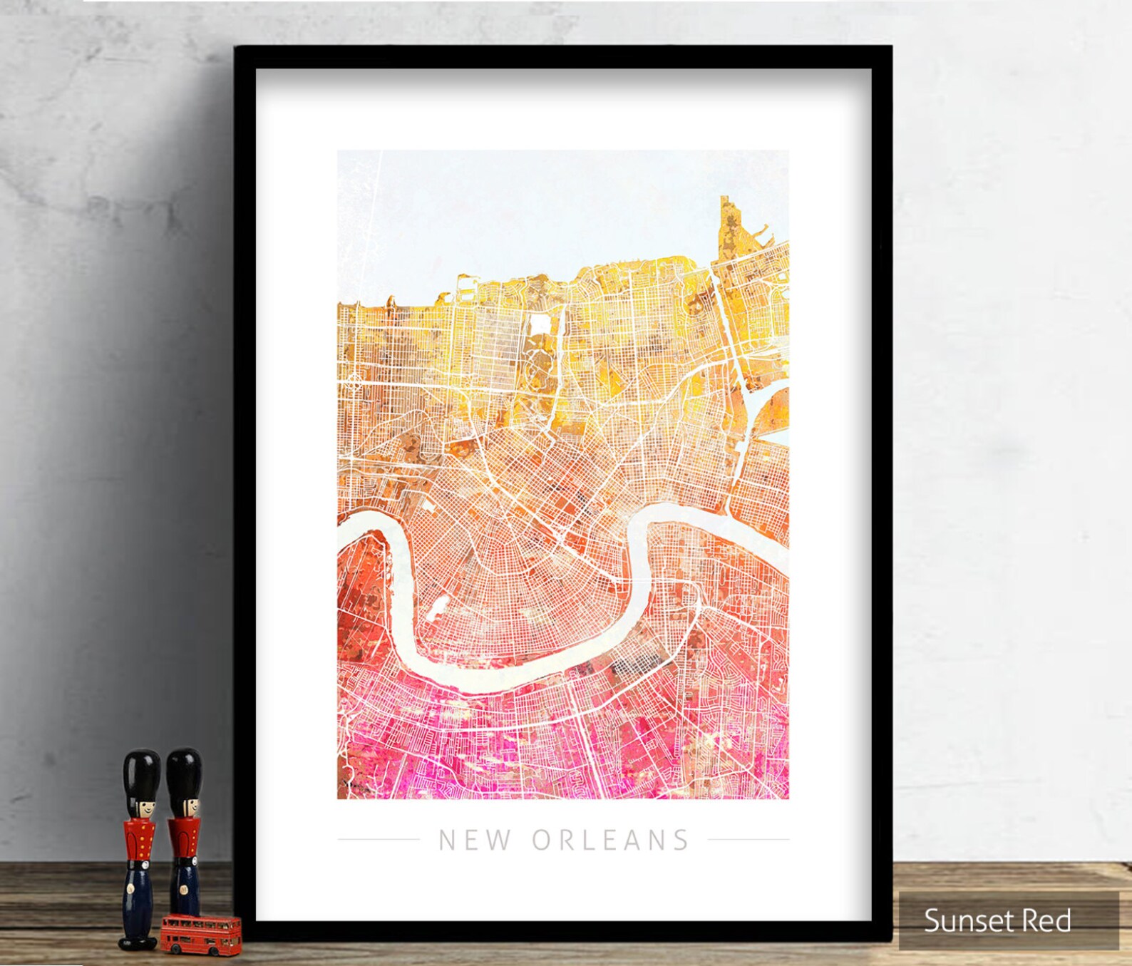 New Orleans Map City Street Map Louisiana Art Print | Etsy