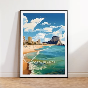 Costa Blanca Travel Print - Spain, Costa Blanca Poster, Home Decor, Gift Print or Canvas