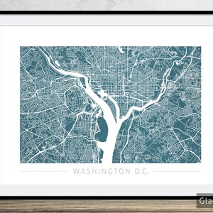 Washington Map - Stadtplan von Washington D.C. - Kunstdruck Aquarell Illustration Wandkunst Wohnkultur Geschenk - Farbserie PRINT