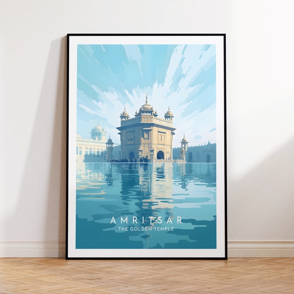 Amritsar Travel Print - Golden Temple, India, Amritsar Poster, Home Decor, Gift Print or Canvas