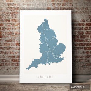 England Karte - Landkarte von England - Kunstdruck Aquarell Illustration Wand Kunst Wohnkultur Geschenk - COLOR PRINTS