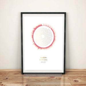 Custom DUAL SOUND WAVE Art Print | Personalised Sound Wave & Lyrics | Wedding Gift, Song Lyrics, Gift for Him, Her | White Series