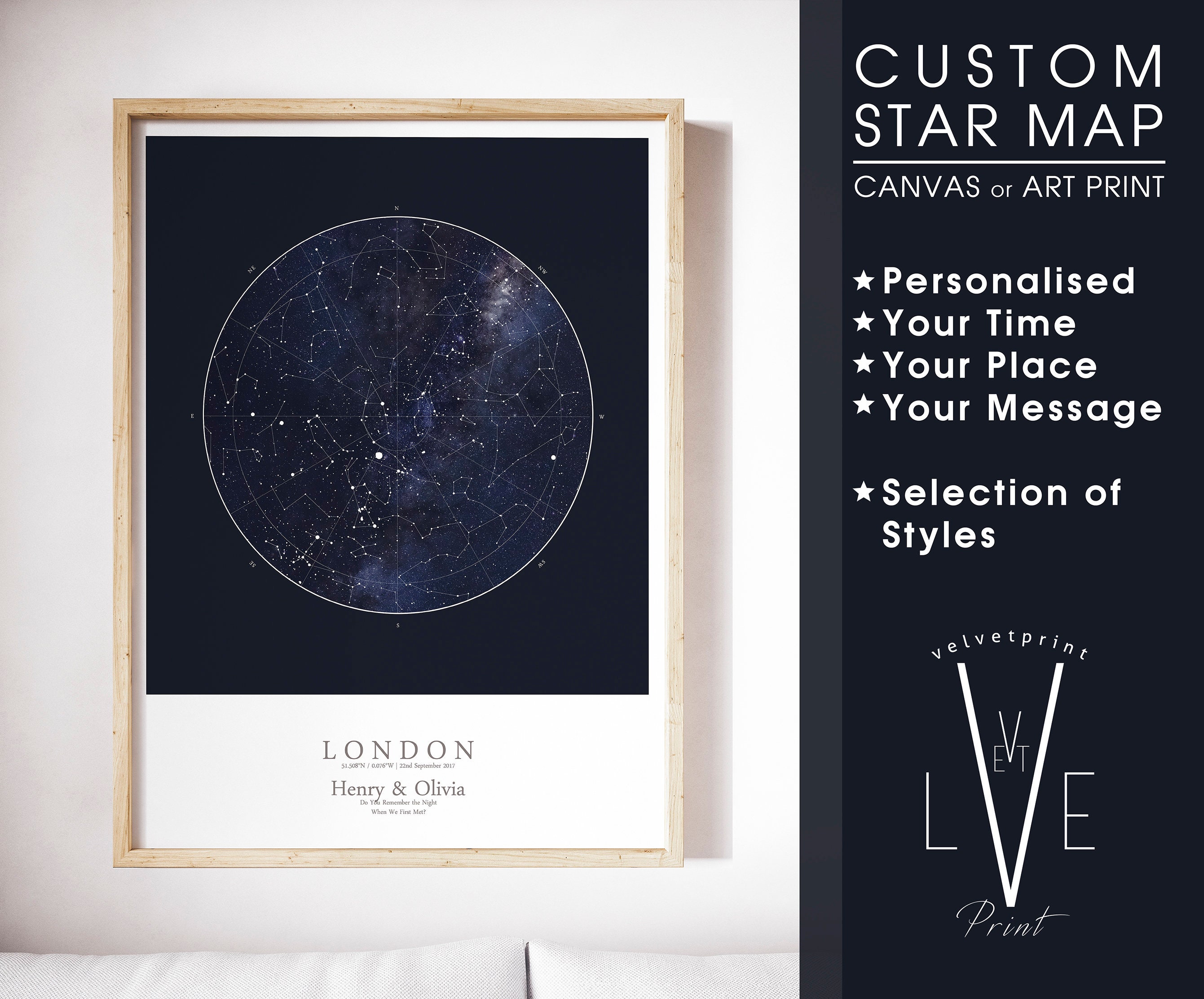 Constellation Print Night Sky Print Wedding Gift Gift for Women Digital Download Custom Star Map Print Anniversary Gift for Men