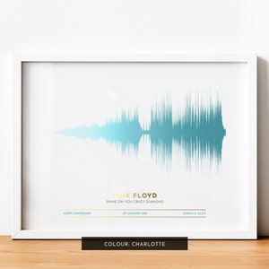 Personalised SOUND WAVE Art Print | FADED Sound Wave Effect | Soundwave Wedding Gift, Song Lyrics, Gift for Him, Her | White Series