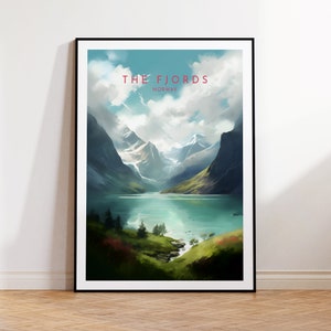 Fjords Travel Print -  Norway, The Fjords Poster, Home Decor, Gift Print or Canvas
