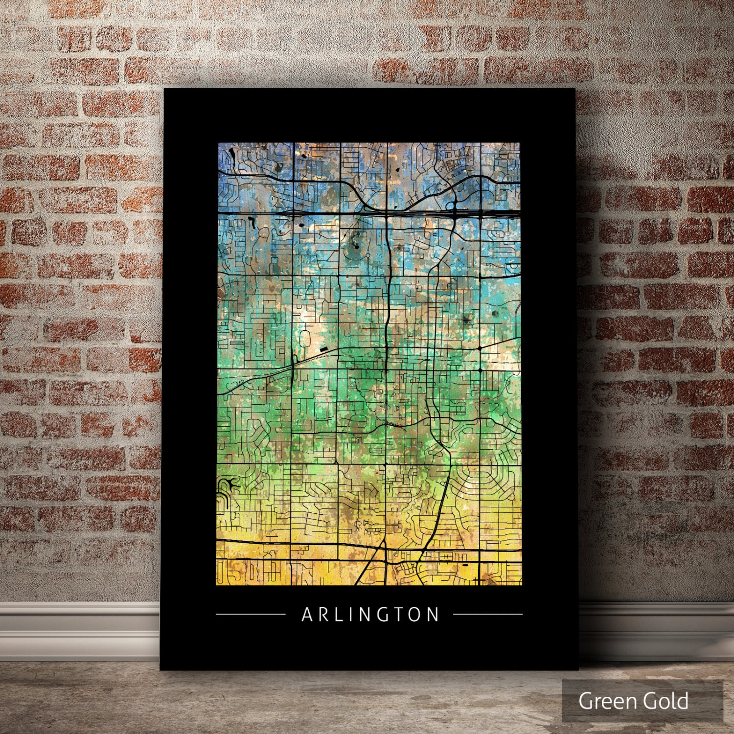 Arlington Map City Street Map of Arlington Texas Art - Etsy