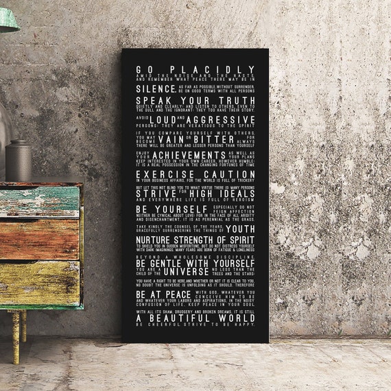 Desiderata Rainbow Words Ehrmann Typography Large Wall Art Print