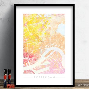 Rotterdam Map - City Street Map of Rotterdam, Netherlands - Art Print ...