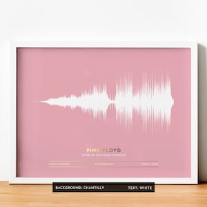 Personalised SOUND WAVE Art Print | White Sound Wave Effect | Soundwave Wedding Gift, Song Lyrics, Gift for Him, Her | Colour Series