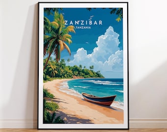 Zanzibar Travel Print - Tanzania, Zanzibar Poster, Home Decor, Gift Print or Canvas