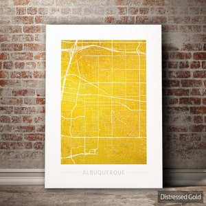 Kaart van Albuquerque - stratenplan van Albuquerque, New Mexico - Art Print aquarel illustratie muur kunst Home decor cadeau - kleurenserie PRINT