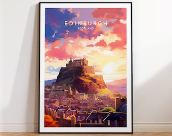 Edinburgh Travel Print - Scotland, Edinburgh Poster, Home Decor, Gift Print or Canvas