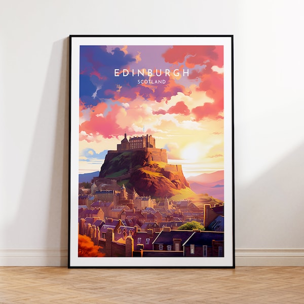 Edinburgh Travel Print - Scotland, Edinburgh Poster, Home Decor, Gift Print or Canvas