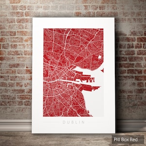 Dublin Map - City Street Map of Dublin Ireland - Art Print Watercolor Illustration Wall Art Home Decor Gift - Colour Series PRINT