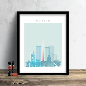 Dublin Skyline, Print, Watercolor Print, Wall Art, Watercolor Art, City Poster, Cityscape, Home Decor, Christmas Gift PRINT #Winter Theme