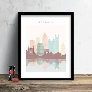 Atlanta Skyline, Print, Watercolor Print, Wall Art, Georgia Skyline, Watercolor Art, City Poster, Cityscape, Home Decor, Gift PRINT