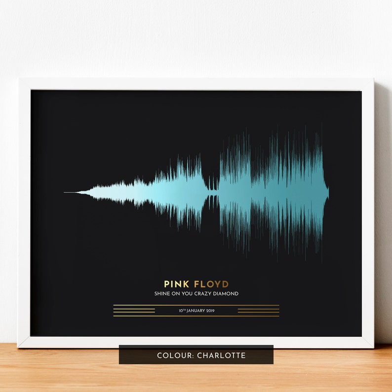 Personalised SOUND WAVE Art Print FADED Sound Wave Effect Wedding Gift, Gift for Him, Her Black Series Non Metallic image 6