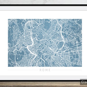 Carte de Rome - plan des rues de la ville de Rome, Italie - impression d'art Illustration aquarelle, art mural, décoration d'intérieur, cadeau - impression série couleur