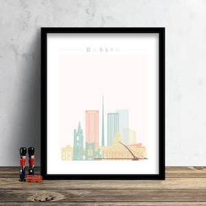Dublin Skyline, Print, Watercolor Print, Wall Art, Watercolor Art, City Poster, Cityscape, Home Decor, Christmas Gift PRINT