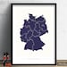 Germany Map Country Map of Germany Art Print Watercolor - Etsy