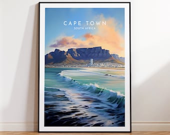 Cape Town Travel Print - South Africa, Cape Town Poster, Home Decor, Gift Print or Canvas