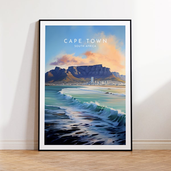 Cape Town Travel Print - South Africa, Cape Town Poster, Home Decor, Gift Print or Canvas