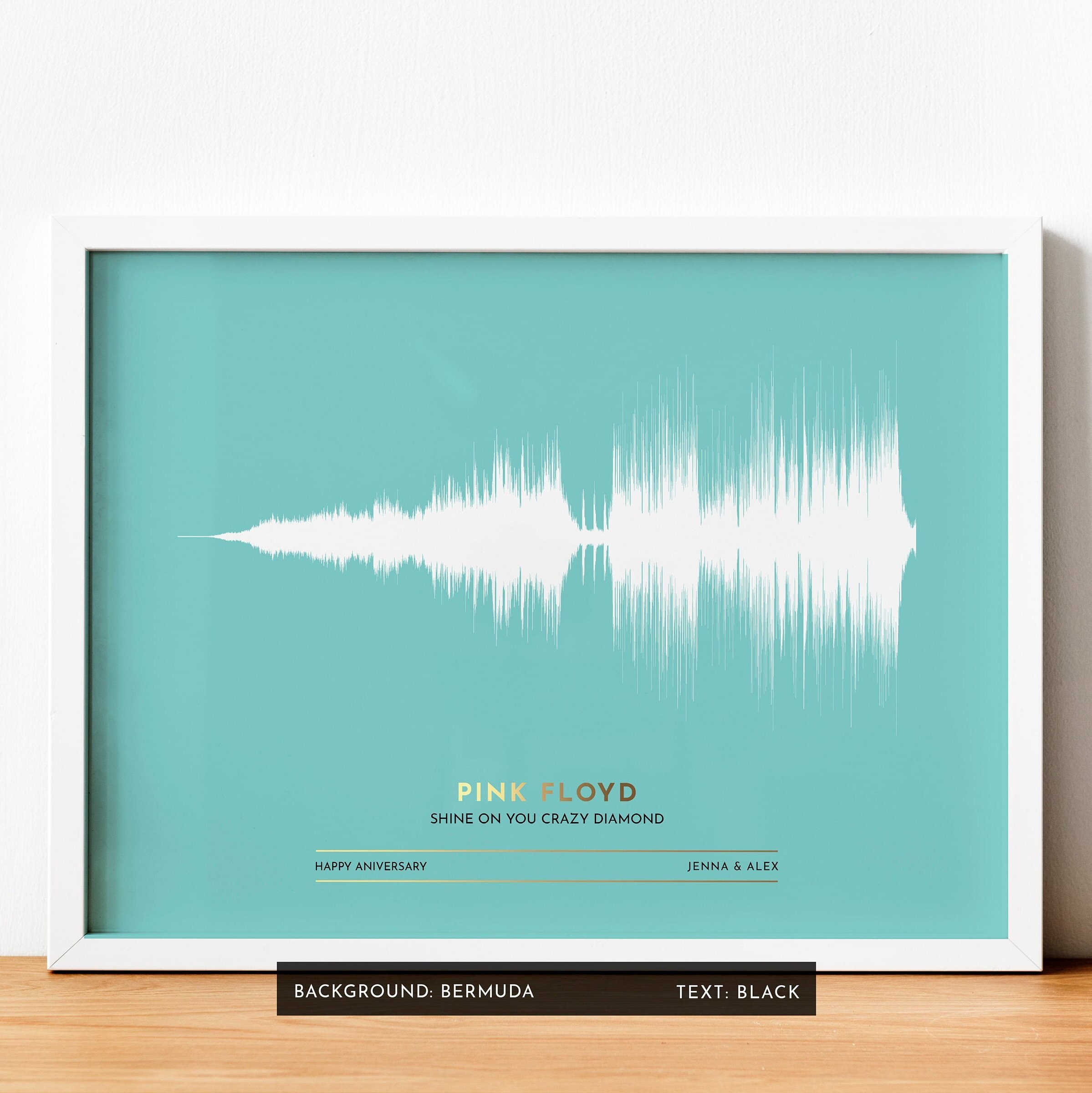 Personalised SOUND WAVE Art Print White Sound Wave Effect Etsy
