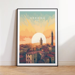 Verona Travel Print - Italy, Verona Poster, Home Decor, Gift Print or Canvas