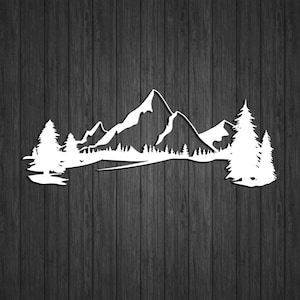 Mountains and treeline vinyl sticker - Off Road Graphic -RV Decal -Camper Decal