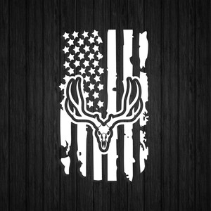 Deer Skull Flag Sticker