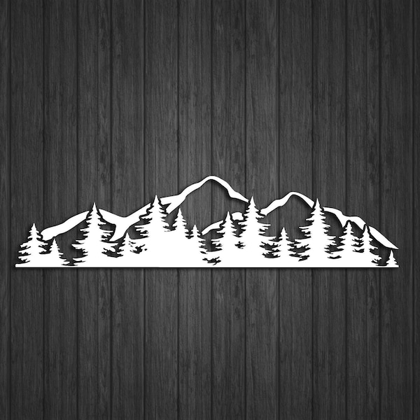 Treeline and Mountains decal