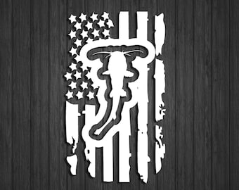 Catfish Distressed U.S. Flag decal