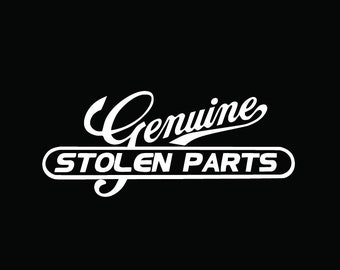 2x pieza genuine stolen parts Pegatina Sticker Hot Rod Consejo autocollante Weiss